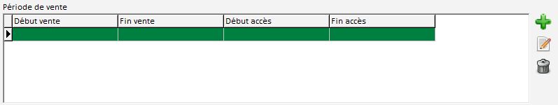 Accès période vente
