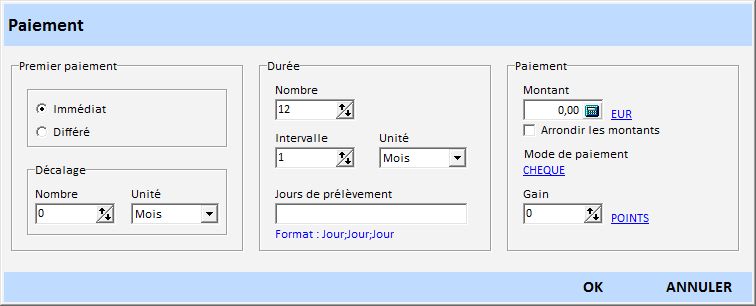 Tarif paiement saisie