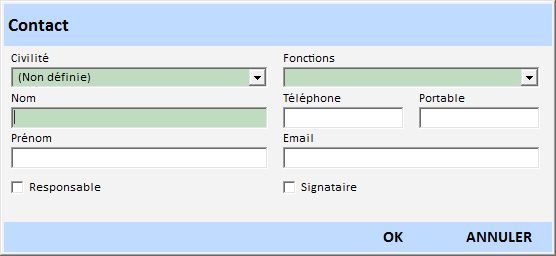 Société contact saisie