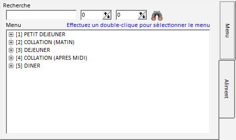 Recherche menu