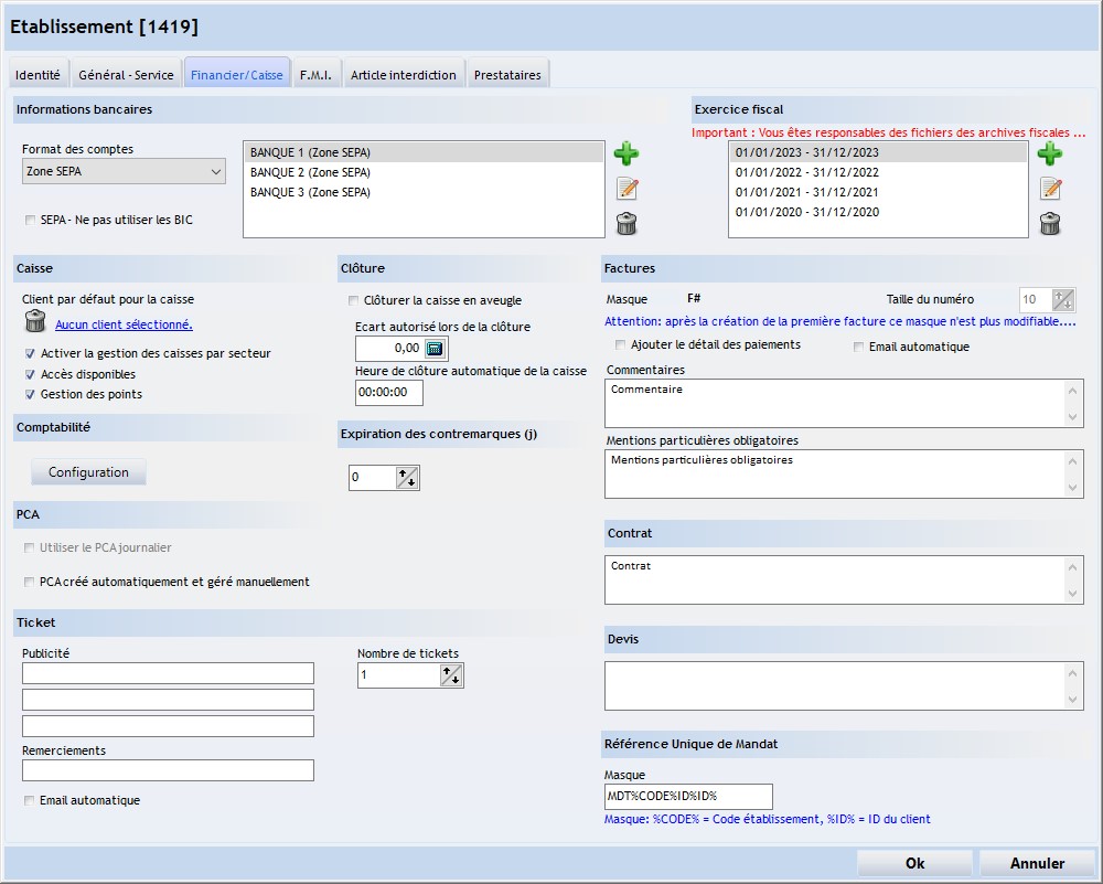 Etablissement - Financier