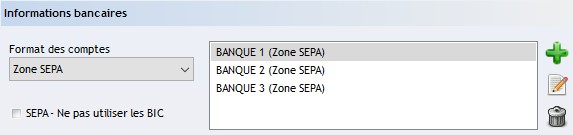 Etablissement - informations bancaires