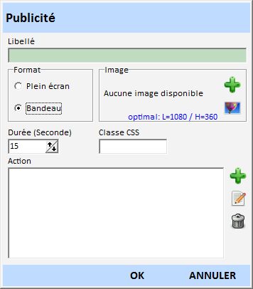 Borne de vente publicite bandeau