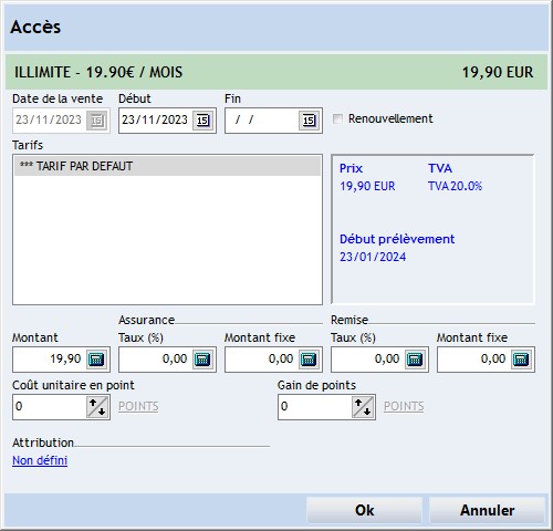 Accès ajouter saisie