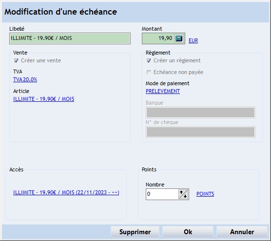 Echéancier suivante