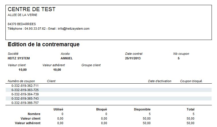 Impression contremarque