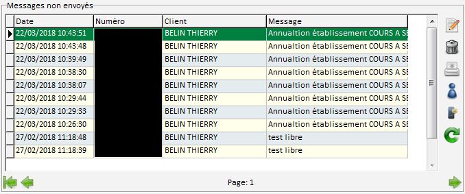 Messages non envoyés