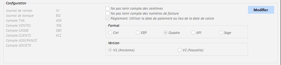 Compabilité configuration