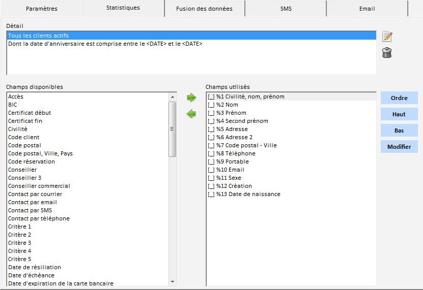 Statistiques automatiques