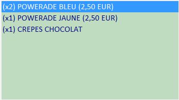 Liste des ventes