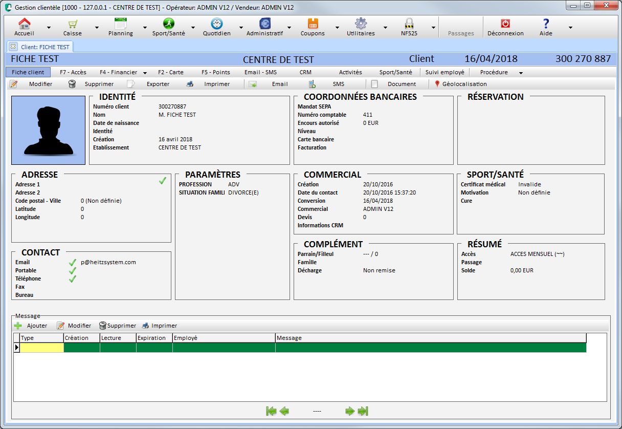 Fiche client